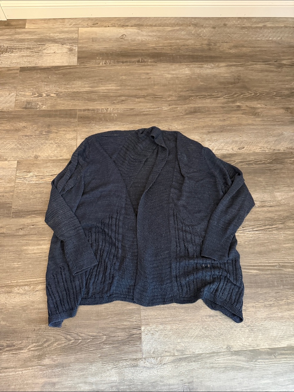 Sejour Cozy Open-Front Navy Women's Sweater Cardigan
